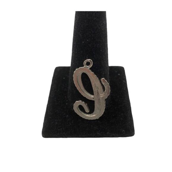 Unique Retro Script “C” Silver Plated Embedded With Sparkling Rhinestone Pendant - Picture 8 of 11